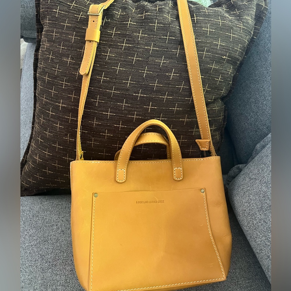 Portland Leather Mini Tote (Mango) - Picture 3 of 5